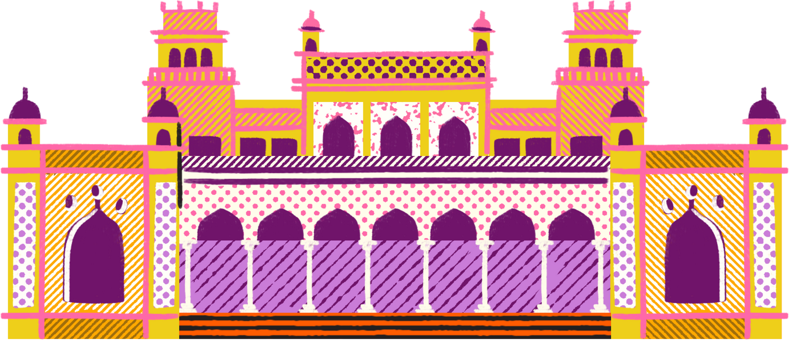 Pop Kitsch Textured India Landmark Chowmahalla Palace